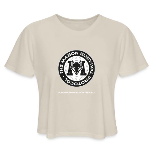 MasonSurvival Protocol White Text - Women's Cropped T-Shirt