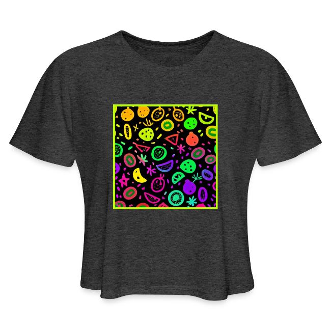Vibrant Neon Fruits Pattern Art