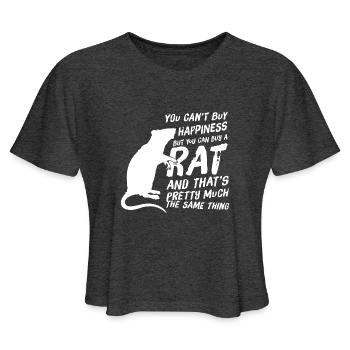 Rat For Rat Lovers and Rat Owners - Women's Cropped T-Shirt - deep heather - Front - Camila (177cm)