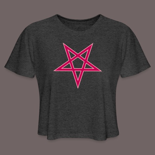 Pentagram Pentacle 2-tone vector - Women's Cropped T-Shirt