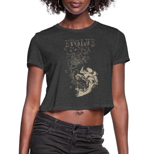 evolve skull PNG - Women's Cropped T-Shirt