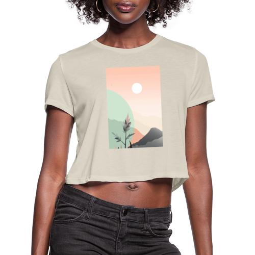 Retro Sunrise - Women's Cropped T-Shirt