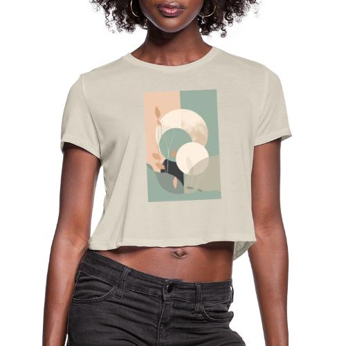 Day to Night in the Garden - Women's Cropped T-Shirt