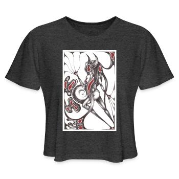 Demon woman - Women's Cropped T-Shirt - deep heather - Front - Camila (177cm)