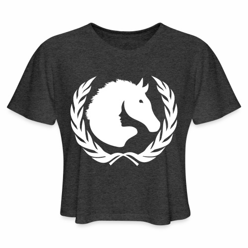 horse stallion woman symbiosis love cool gift idea - Women's Cropped T-Shirt