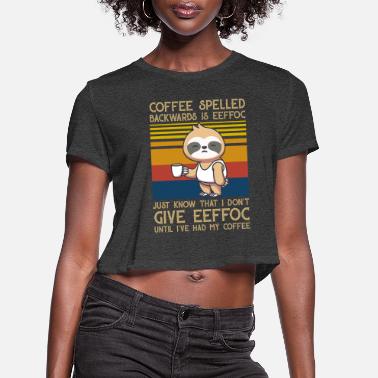 Funny "Iced Coffee" Retro Print T-Shirt For Women - Casual Letter Graphic Tee (Brown)