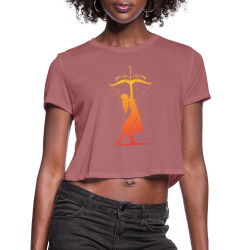 Sagittarius Archer Zodiac Fire Sign - Women's Cropped T-Shirt