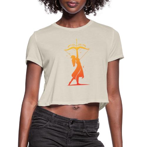 Sagittarius Archer Zodiac Fire Sign - Women's Cropped T-Shirt