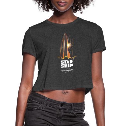 Star Ship Mars - Dark - With Logo - Women's Cropped T-Shirt