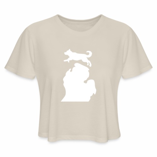 Bark Michigan Husky - Michigan Tech Colors - Women's Cropped T-Shirt
