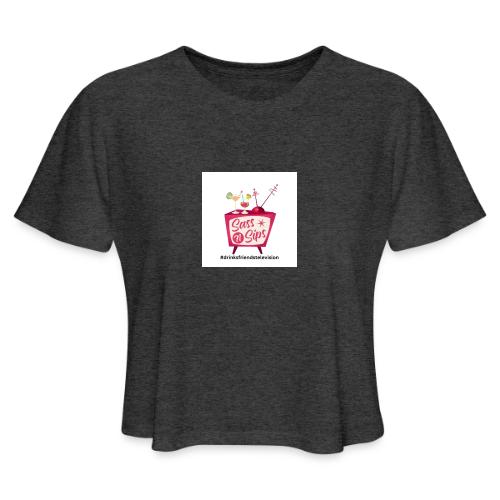 sassnsips com drinksfriendstelevision - Women's Cropped T-Shirt