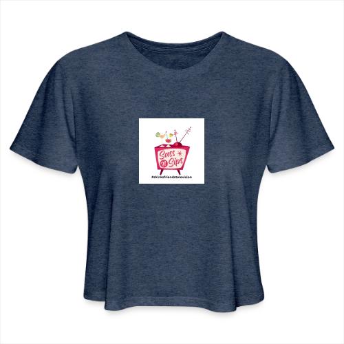 sassnsips com drinksfriendstelevision - Women's Cropped T-Shirt