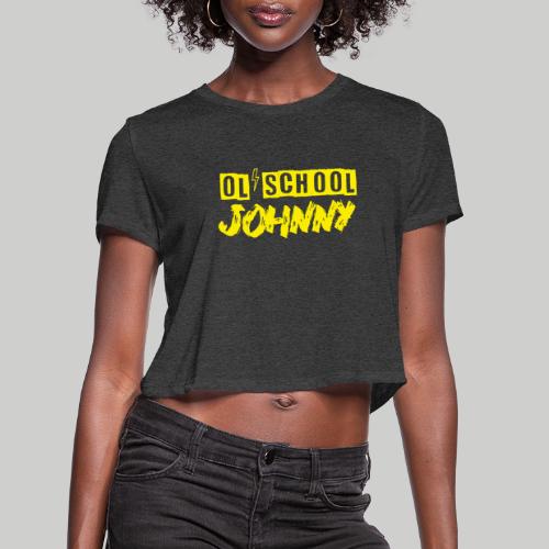 Ol' School Johnny Logo in Yellow - Women's Cropped T-Shirt