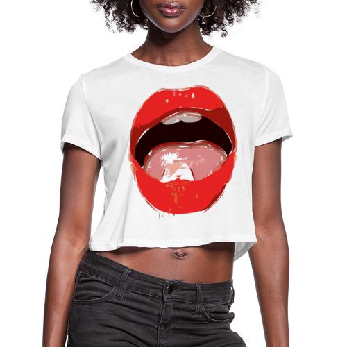 Sexy lips - Women's Cropped T-Shirt