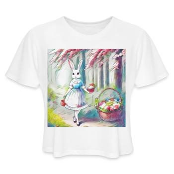 Bunny Girl - Women's Cropped T-Shirt - white - Front - Camila (177cm)
