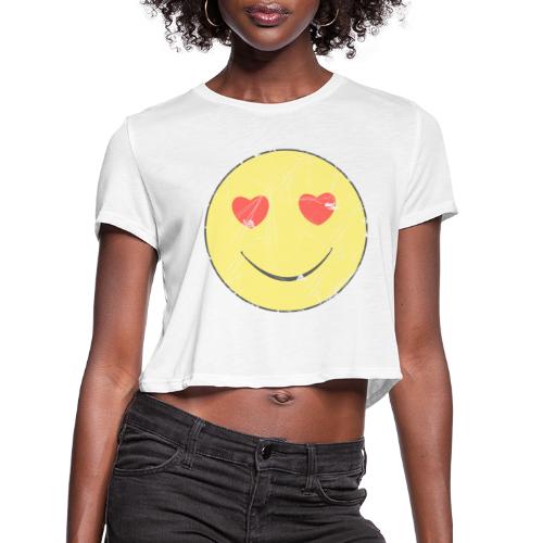smiley face in love - Women's Cropped T-Shirt