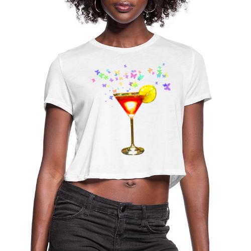 Cosmopolitan cocktail print - Women's Cropped T-Shirt