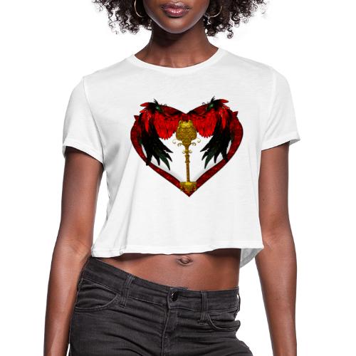 Angela's Valentine Heart - Women's Cropped T-Shirt
