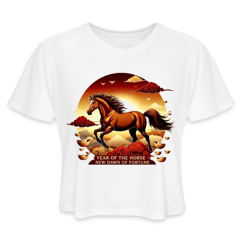 Year of the Horse Sunrise T Shirt, Lunar New Year - Women's Cropped T-Shirt