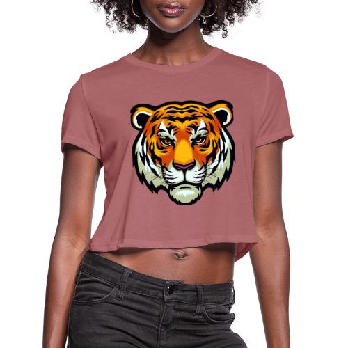 Tiger Fashion Feline Animal, Tiger Willing Success - Women's Cropped T-Shirt