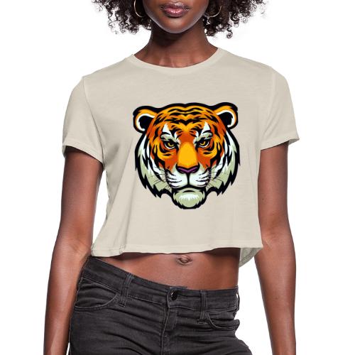 Tiger Fashion Feline Animal, Tiger Willing Success - Women's Cropped T-Shirt