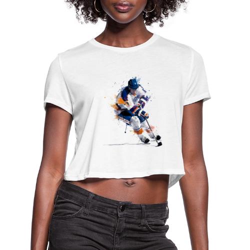 Hockey: Icy Streaks - Women's Cropped T-Shirt