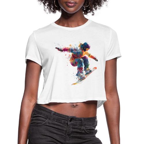 Snowboarding: Frozen Flight - Women's Cropped T-Shirt