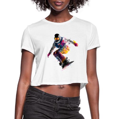 Snowboarding: Frozen Palette - Women's Cropped T-Shirt