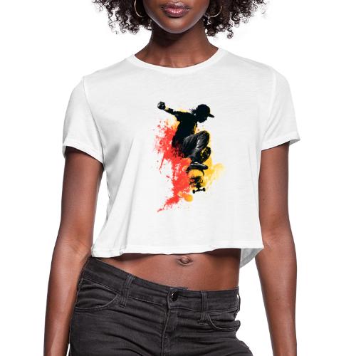 Skateboarding: Splash of Motion - Women's Cropped T-Shirt