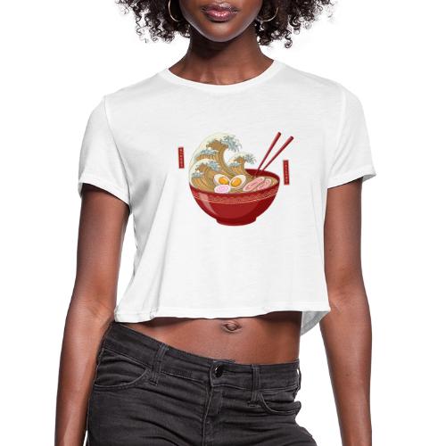The Great Wave of Ramen - Women's Cropped T-Shirt