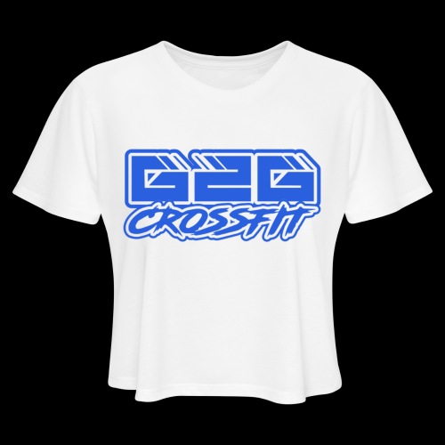 G2G CrossFit Blue Half Logo - Women's Cropped T-Shirt