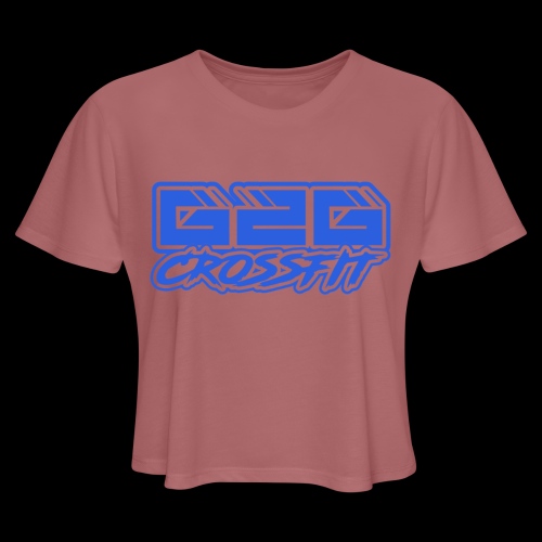 G2G CrossFit Blue Half Logo - Women's Cropped T-Shirt