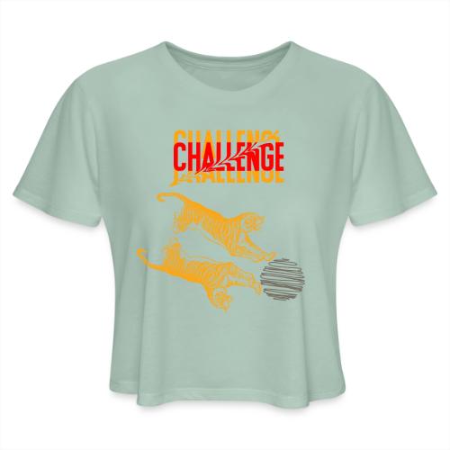 Double tiger fashion, jungle feline animals. - Women's Cropped T-Shirt