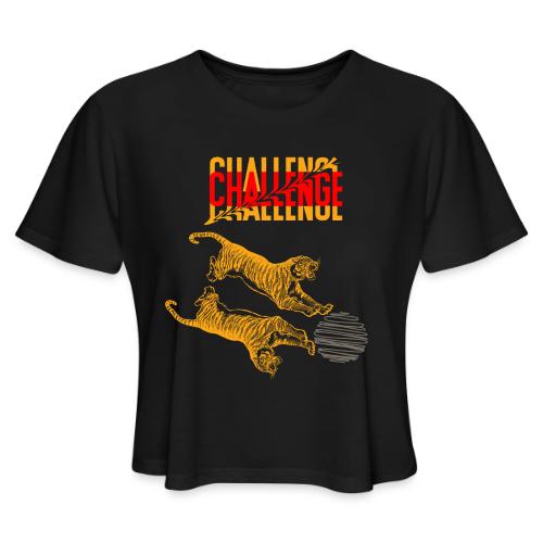 Double tiger fashion, jungle feline animals. - Women's Cropped T-Shirt