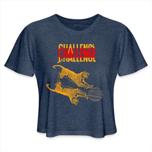 Double tiger fashion, jungle feline animals. - Women's Cropped T-Shirt