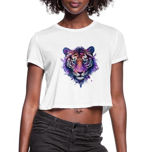 Mystic Violet Tiger - Women's Cropped T-Shirt
