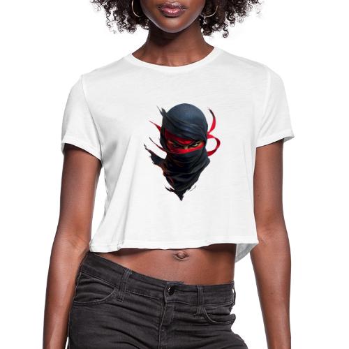 Crimson Stare Ninja - Women's Cropped T-Shirt