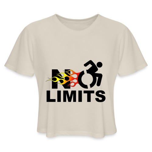 No limits for me with my wheelchair - Women's Cropped T-Shirt