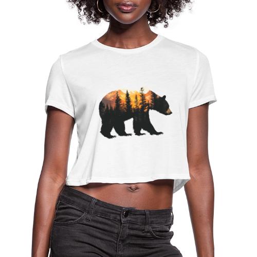 Bear: Sunset Guardian - Women's Cropped T-Shirt