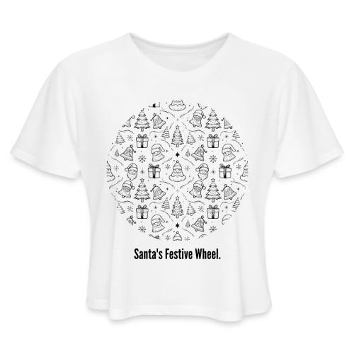 Santa's Festive Wheel T-Shirt - Women's Cropped T-Shirt