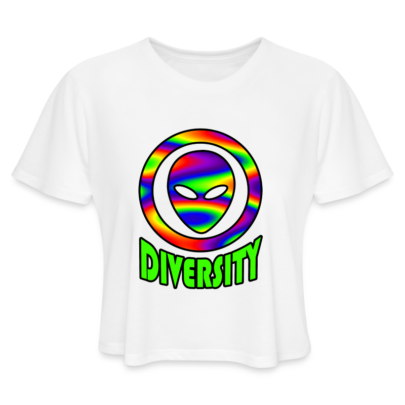DIVERSITY ALIEN LGBTQ PRIDE CROP TOP SHIRT - Women's Cropped T-Shirt