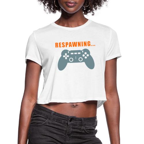 Respawning Gamer Controller Design - Women's Cropped T-Shirt