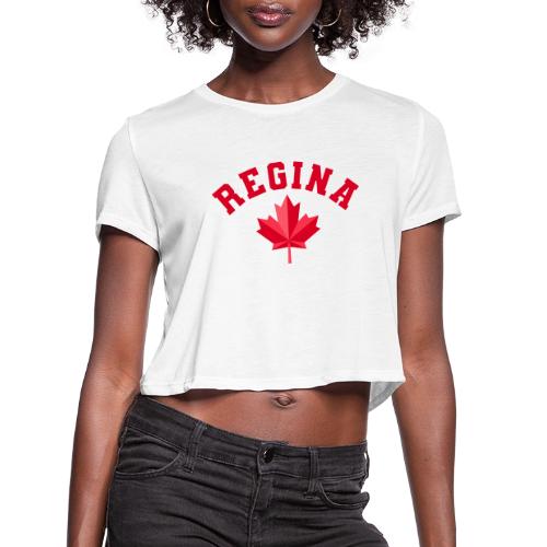 Regina with maple leaf - Women's Cropped T-Shirt
