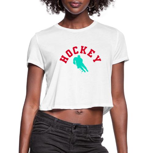 Hockey Player Silhouette - Women's Cropped T-Shirt