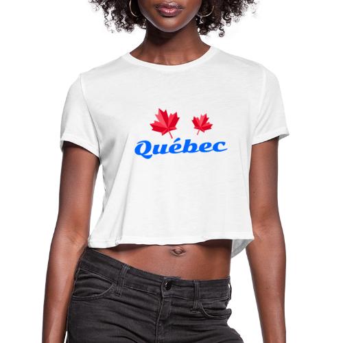 Québec with two red maple leaves - Women's Cropped T-Shirt