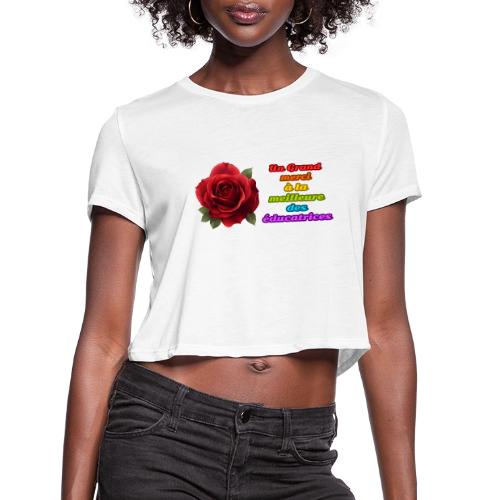 Thank You Educator: Pink and Rainbow Message - Women's Cropped T-Shirt
