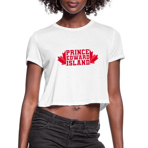 Prince Edward Island with maple leaf - Women's Cropped T-Shirt
