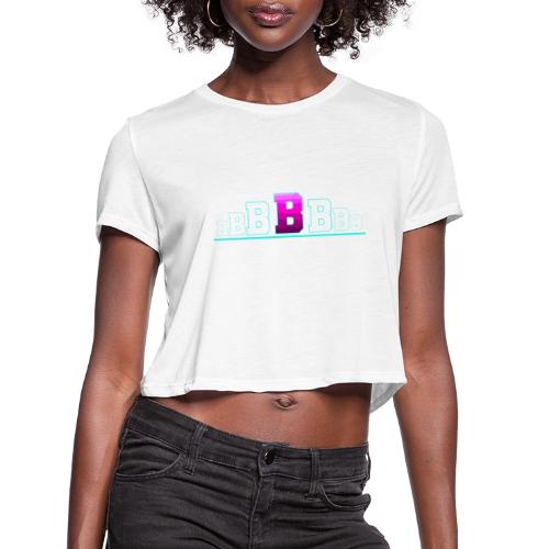 Letter B – Capital Varsity Alphabet Monogram - Women's Cropped T-Shirt