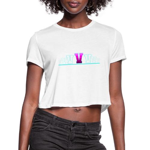 Letter V – Capital Varsity Alphabet Monogram - Women's Cropped T-Shirt