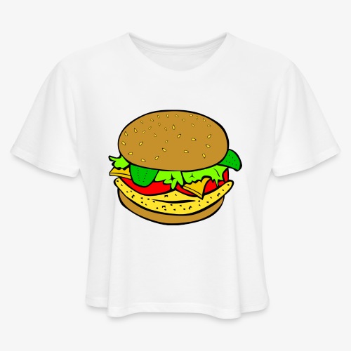 Comic Burger - Women's Cropped T-Shirt